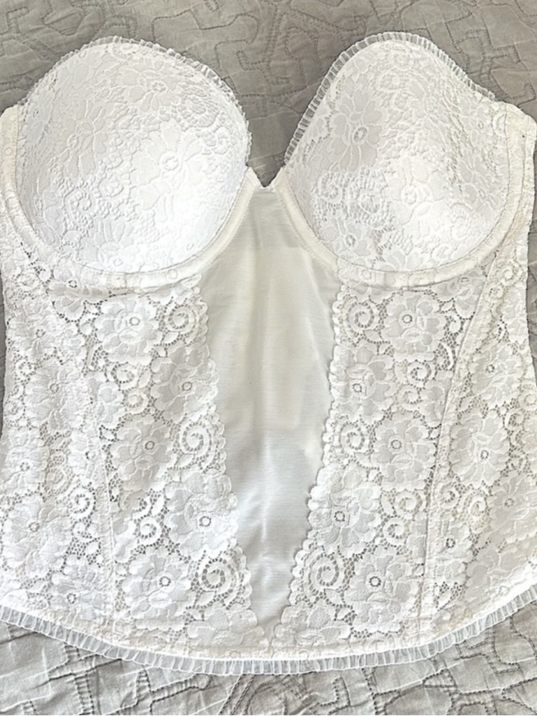 White Lace Tube Top Bustier Lingerie Sexy Trending Strapless Size 36c